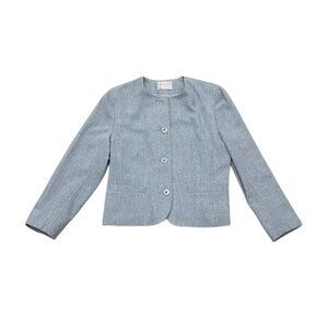 Vintage 1990s Pendleton Grey Wool Blazer Made in USA